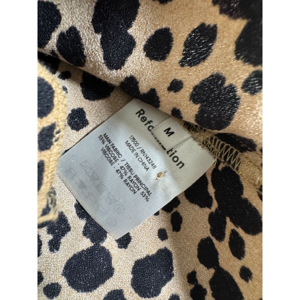 Reformation Leopard Button Front Long Sleeves Top… - image 4
